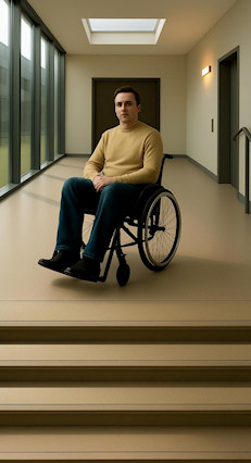 wheelchair user trapped